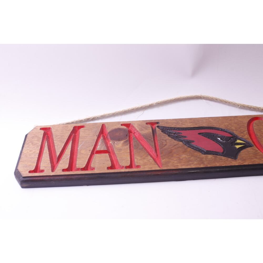 Man, Cave, The Cardinals, Handmade, Wooden Sign, Baseball Wall Hanging, Wall Dec